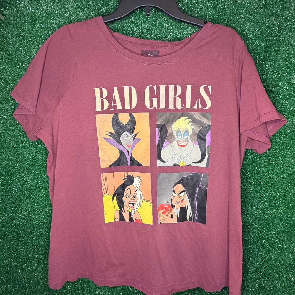 Disney Villains Bad Girls Graphic T-Shirt Maleficent Ursula Cruella Women's 1X